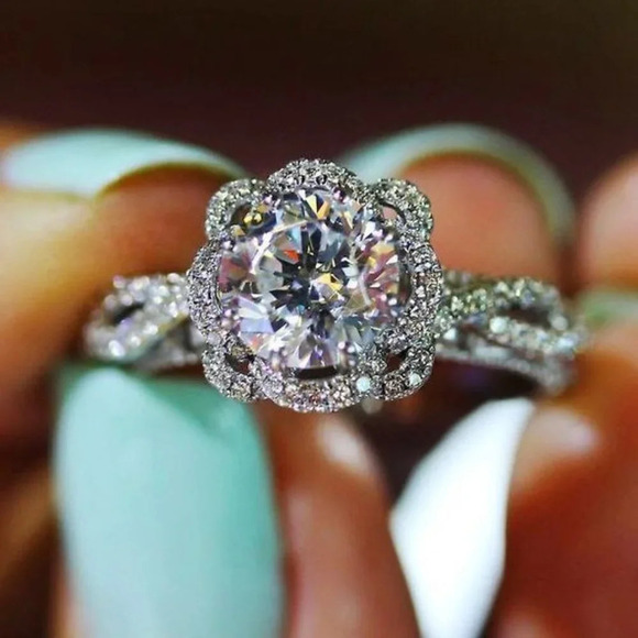 ▶925 Silver Plated Twisted Vintage Carved Bridal Beautiful Wedding Ring, L150 - Picture 3 of 5